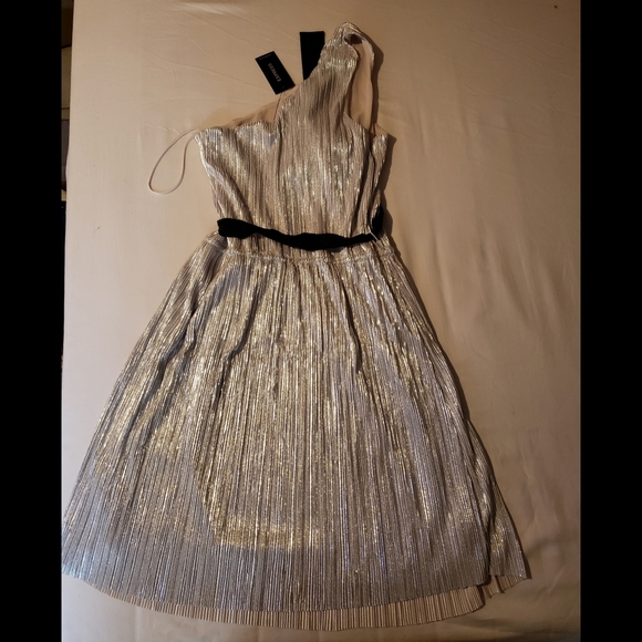 Express one shoulder dress in pewter (large) - Picture 5 of 9